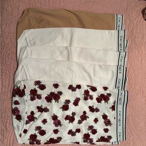 22/24 Cacique full brief Panties Set in Tan, White, and Floral